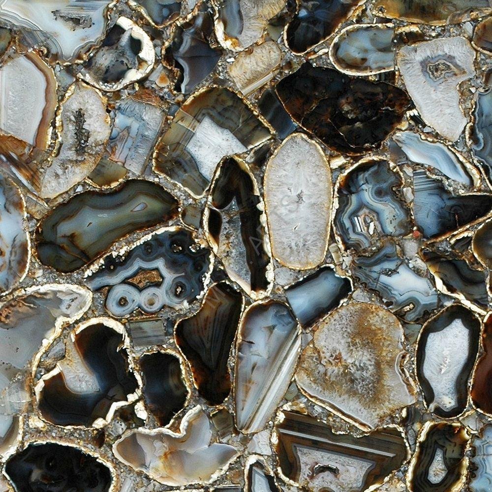 Grey Agate Marble Inlay Flooring